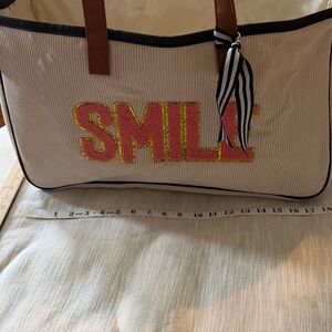 Simply Southern Pink and Cream  SMILE Tote Bag
